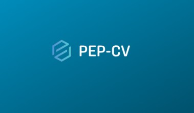 The text PEP-CV alongside a hexagonal logo